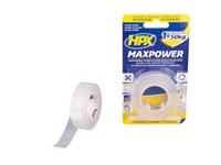 HPX Ruban de fixation TRANSPARENT (19mm; L: 2m; 1mm) double-adhésives